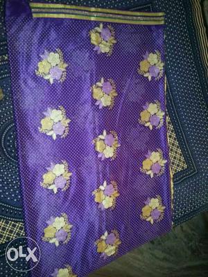 Purple And Yellow Floral Dupatta
