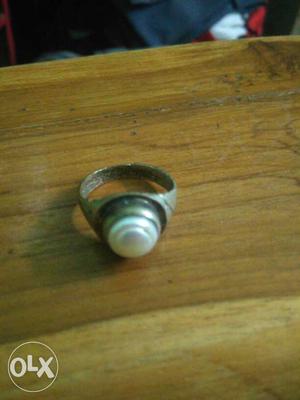 Silver And White Ring