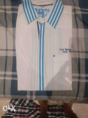 Smart blue and white shirt