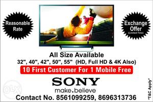 Sony TV:- all size available:-",