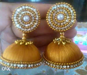Two Yellow Jhunka Earings
