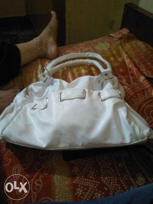 White Leather Hobo Bag