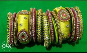 A bridal collection of thread bangles