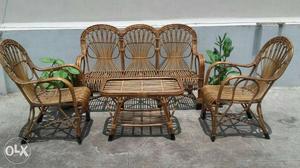 Bamboo sofa set with centrr table