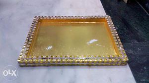 Beautiful designer tray in golden color