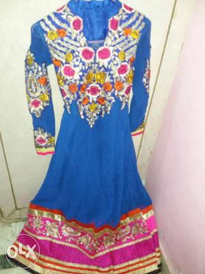 Beautiful traditional gown (hiba collection) blue color