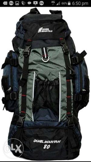 Black And Blue Camel Mountain 80 Backpack brand new bag