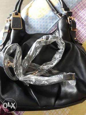 Black Leather Handbag aldo import new bag