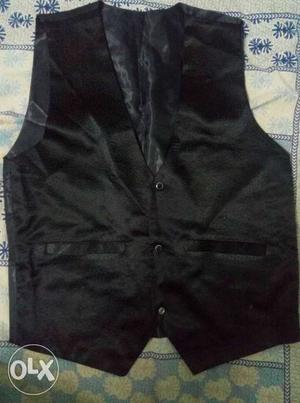 Black silky waist coat