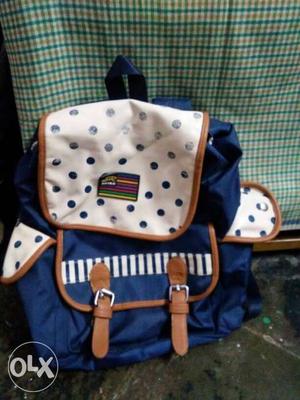Blue And White 2-way Backpack