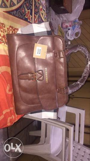 Brown Leather Burberry Shoulder Bag