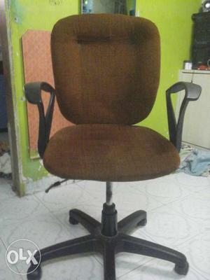 Brown Suede With Black Frame Office Chair