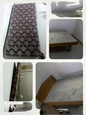 Brown Wooden Bed Frame And Mattress Collage