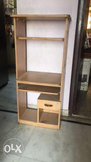 Brown Wooden Computer Cabinet