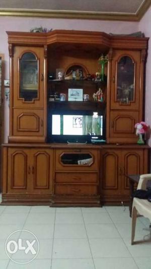 Brown Wooden Television Rack