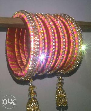 Home made fashionable bangles combo 9 bangles