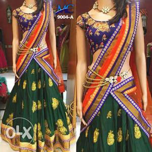 Lehnga Banglori Silk With Embroidy Work Inner