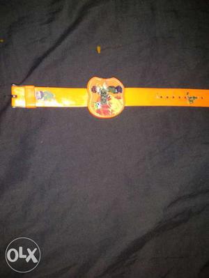 Orange And White Ben 10 Digital Watch With Strap