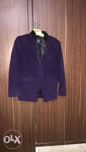 Purple Suit Jacket With Neck Tie