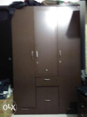 Queen size bed with mattress and 3 door wardrobe for sale