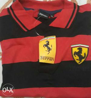 Red And Black Ferrari Polo Shirt