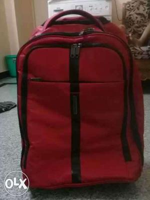 Red And Black Luggage