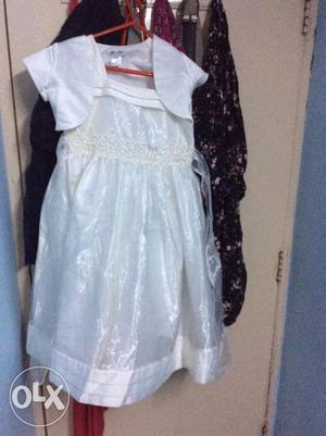 Saton white gown 6-7 years kids