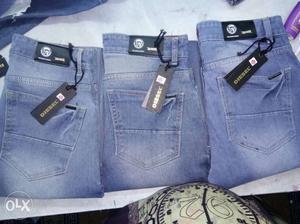 Three Pairs Of Blue Diesel Jeans