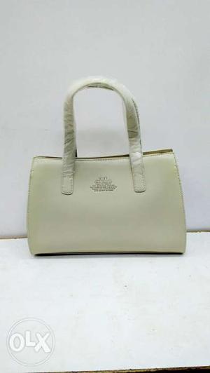 Women's White Leather Tote Bag