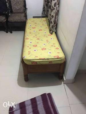 Wooden Settee and wooden queen size double bed