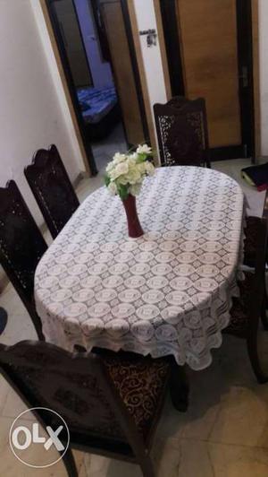 6 Seater Kashmir Wood Dinning Table Very Heavy