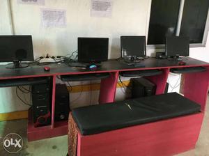8 sets of computers with furniture and new