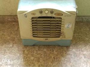 Beige And Teal Portable Air Cooler