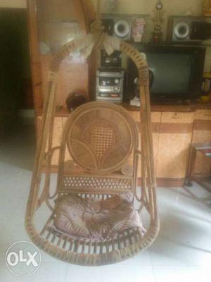 Beige Woven Chair Swing
