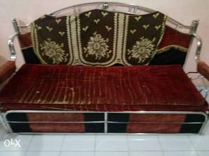 Red And Black Fabric Futon
