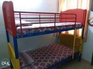Steel bunk bed without mattress,with colourful