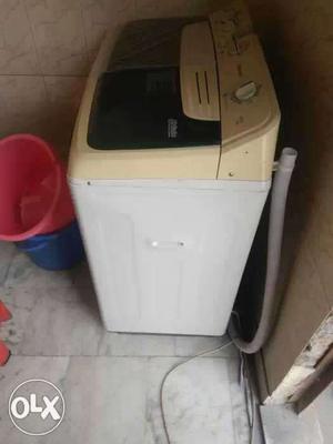White And Beige Top Load All In One Washer And Dryer