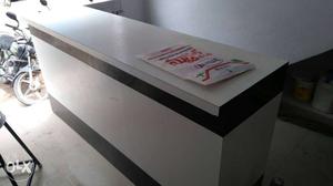 White And Brown Wooden new cash Counter Desk