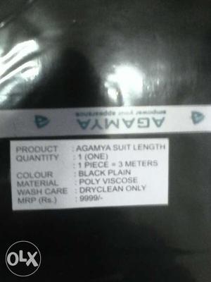 Agamya suit length poly viscos material blunded