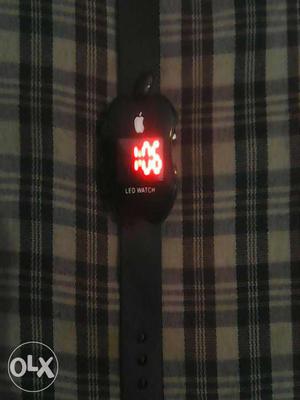 Black Apple LED Watch