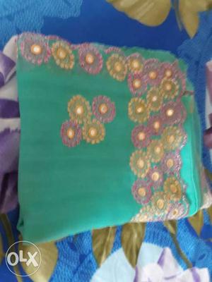 Chiffon georgett sari with embroidery
