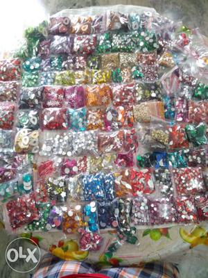 Crafty materials(sequins,beeds, Kundans,many