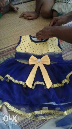 Girl's Yellow And Blue Dress