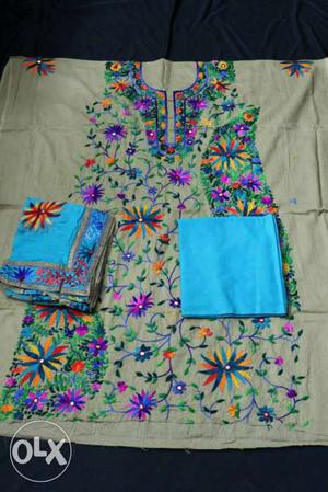 Handwork Camric Cotton Suit Fabric (Dupatta) -