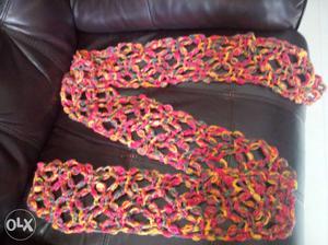 Multi coloured, handmade, acrylic scarf