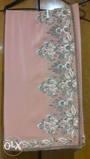 Pink And Gray Floral Edge Textile