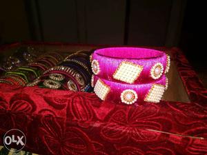 Pink Silk Thread Bangles