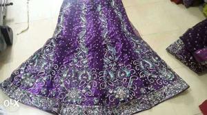 Purple And Gray Floral Traditional Dress