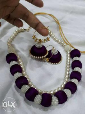 Purple Jhumka Earrings