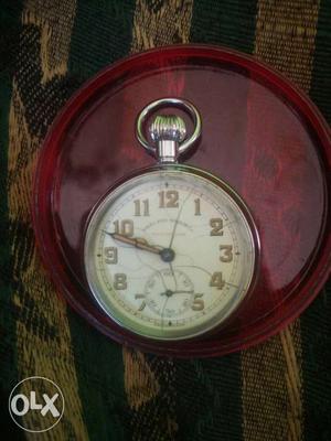 Round Silver Framed Compact Watch